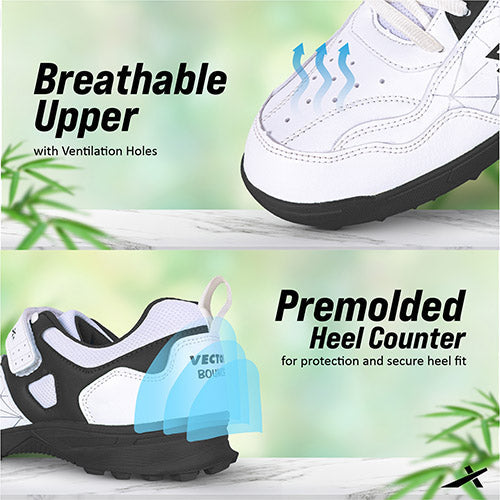 Vector X Bouncer 2.0 Cricket Shoes for Men's - Fast Strap Sporty Synthetic Breathable Upper with Ventilation Holes|PVC Sole Stud, Lightweight, Comfortable & Durable Shoe for All Rounder Performance
