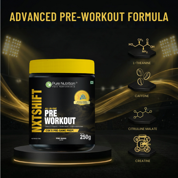 NXTShift Pre-Workout Caffeine, L-Theanine & Citrulline for Energy & Focus