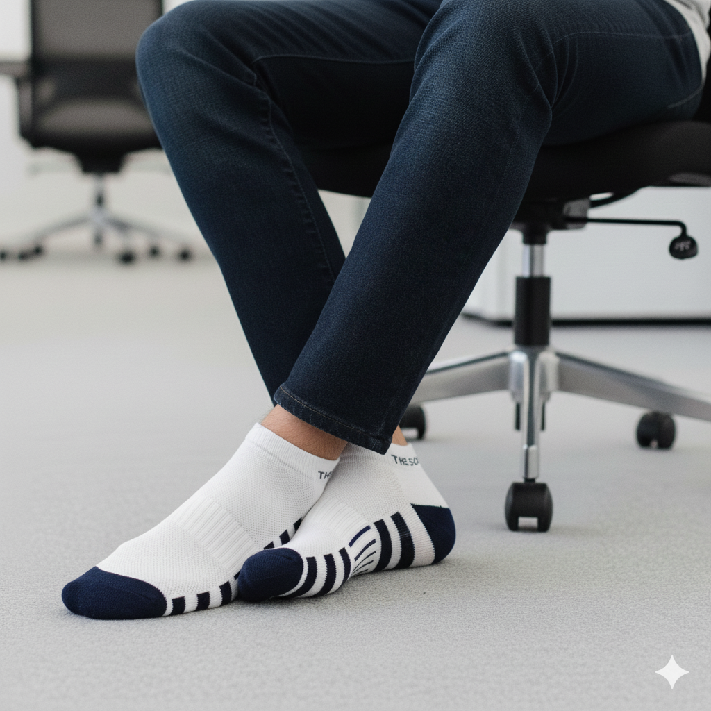 The Sock Street Sports All Purpose Ankle Socks Mono-Stripe Pack of 3
