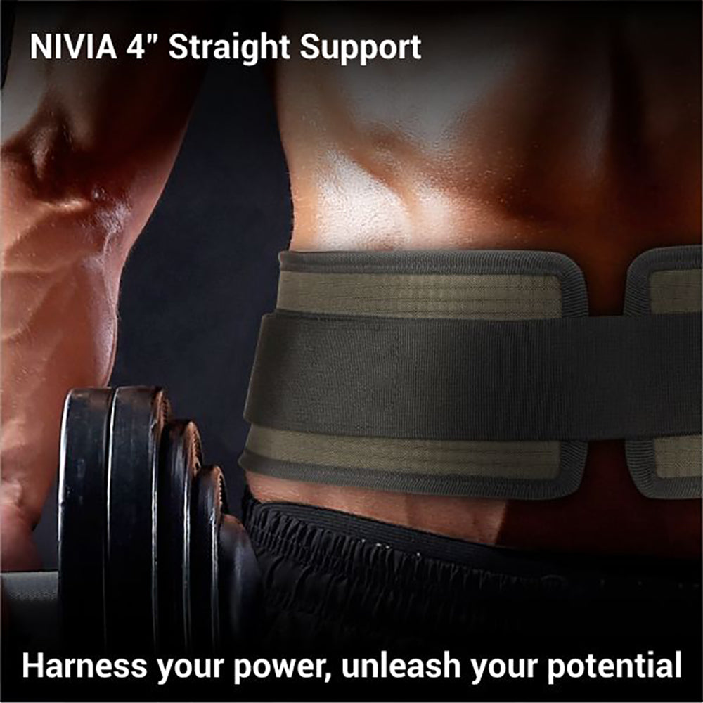 Nivia 4" Straight Support Wide for Weightlifting Gym Belt