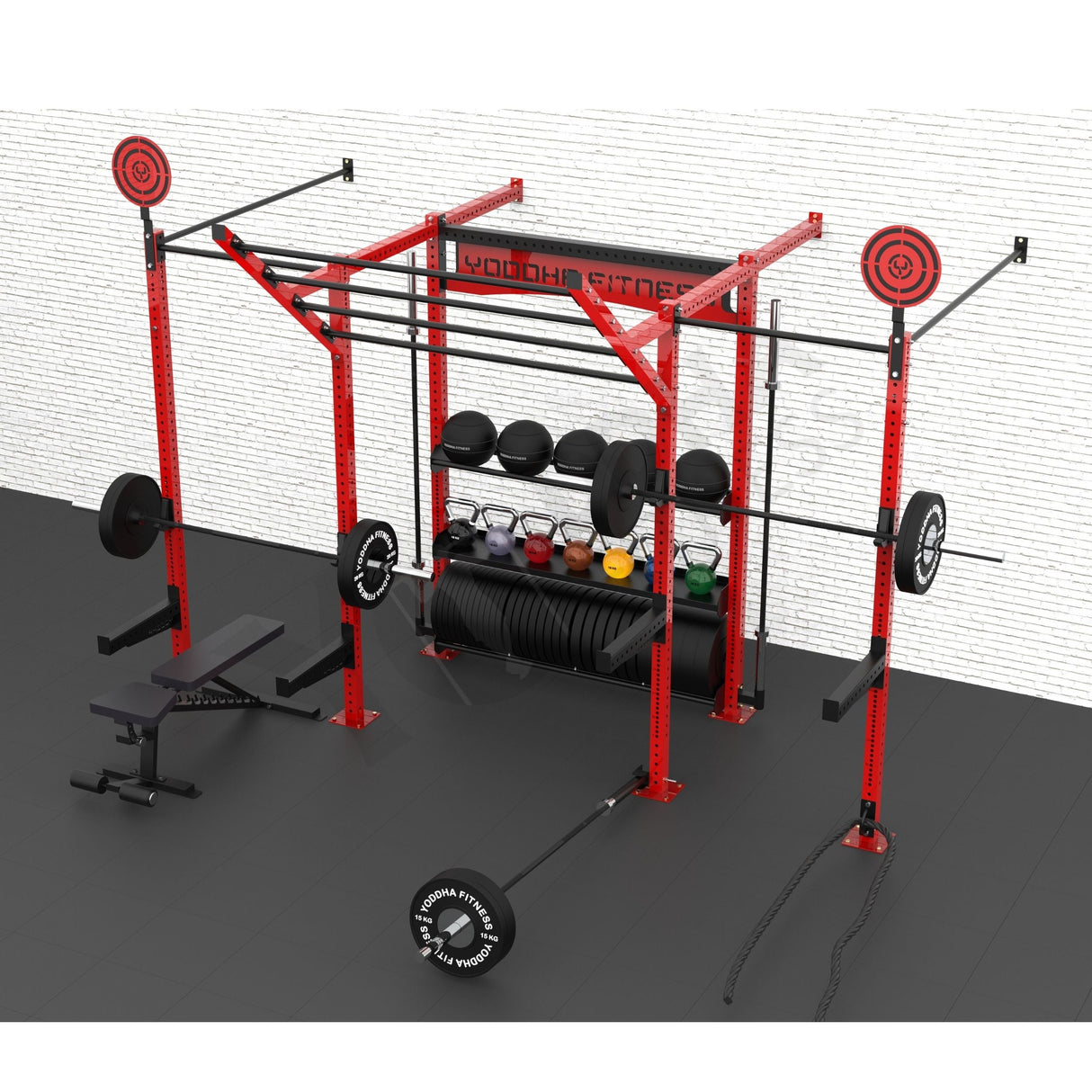 Wall Mounted CrossFit Rig - 14 FT With Storage