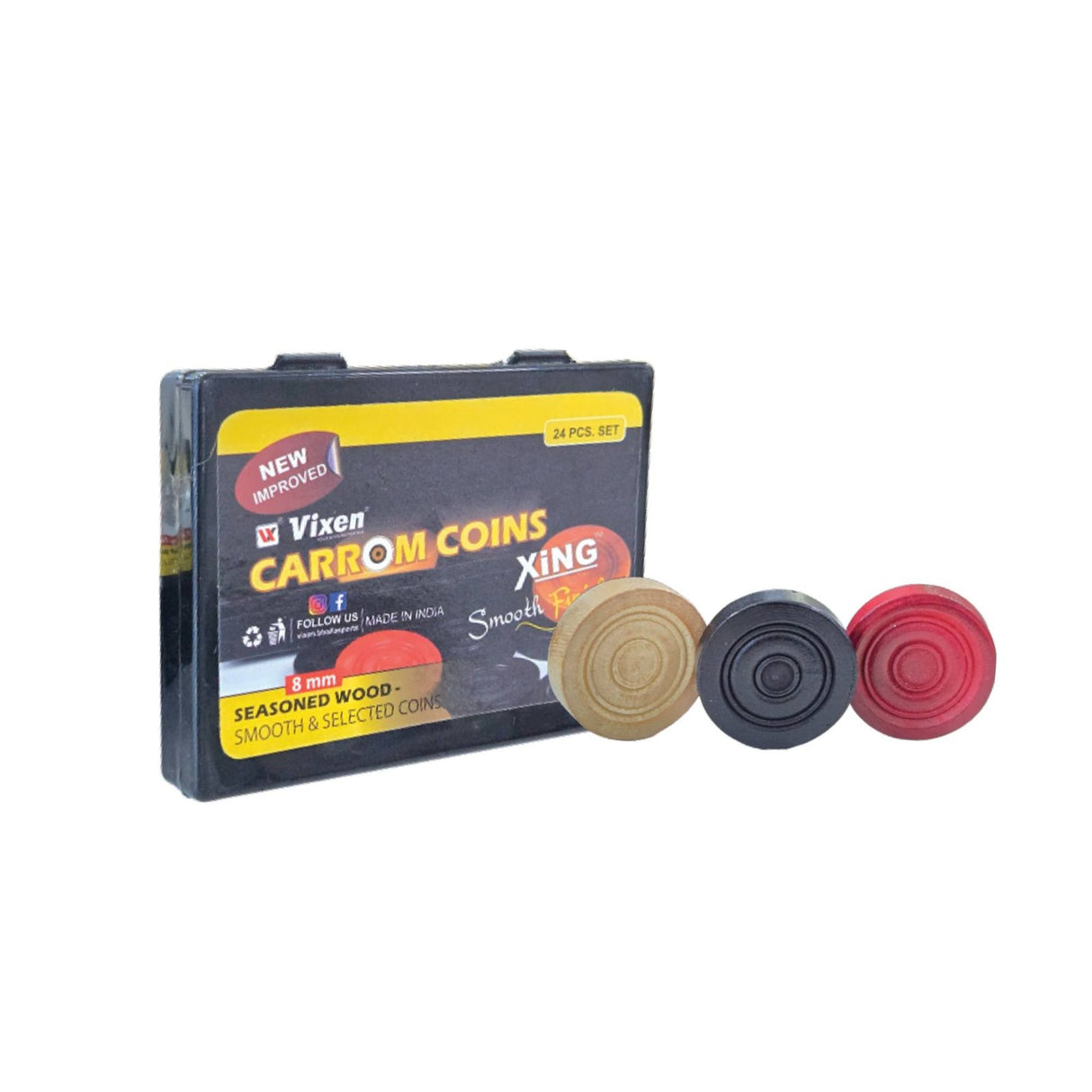 VIXEN CARROM MEN WOODEN XING 8 MM