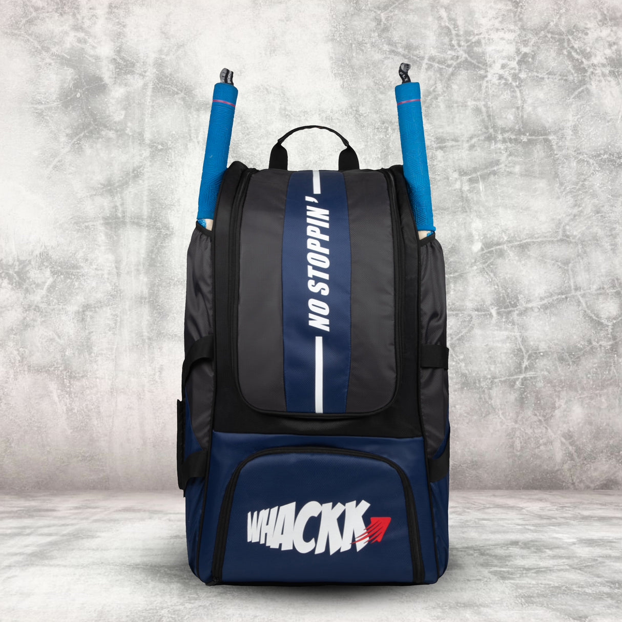 Gayle Blue Black Junior Backpack Duffle Trolley Wheelie Cricket Kit Bag Youth Size 2 Bat Pocket Shoe/Helmet Pkt Main Compartment 15.5" Leg Pad 2 Bottle Holder Player Edition