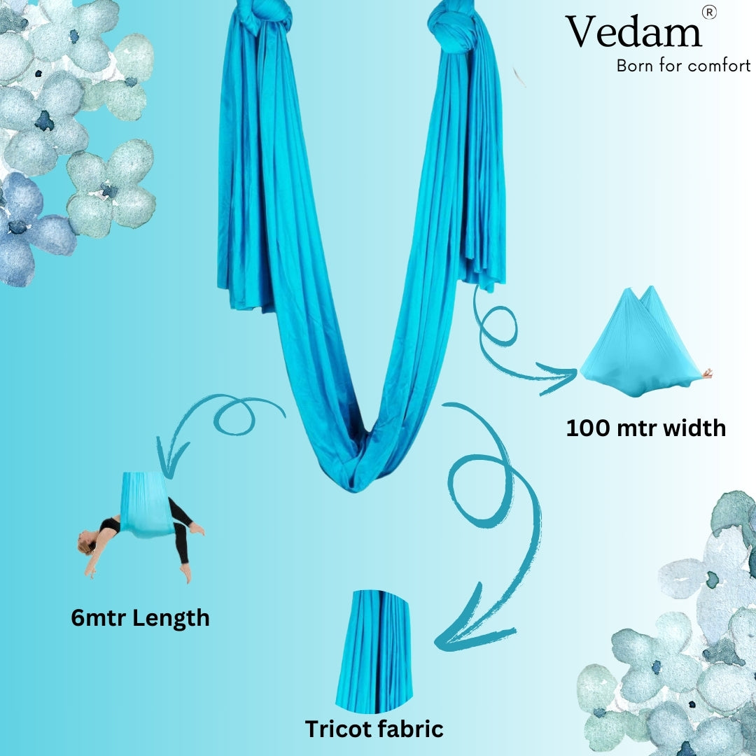 Premium Aerial Yoga hammock – Sky Blue