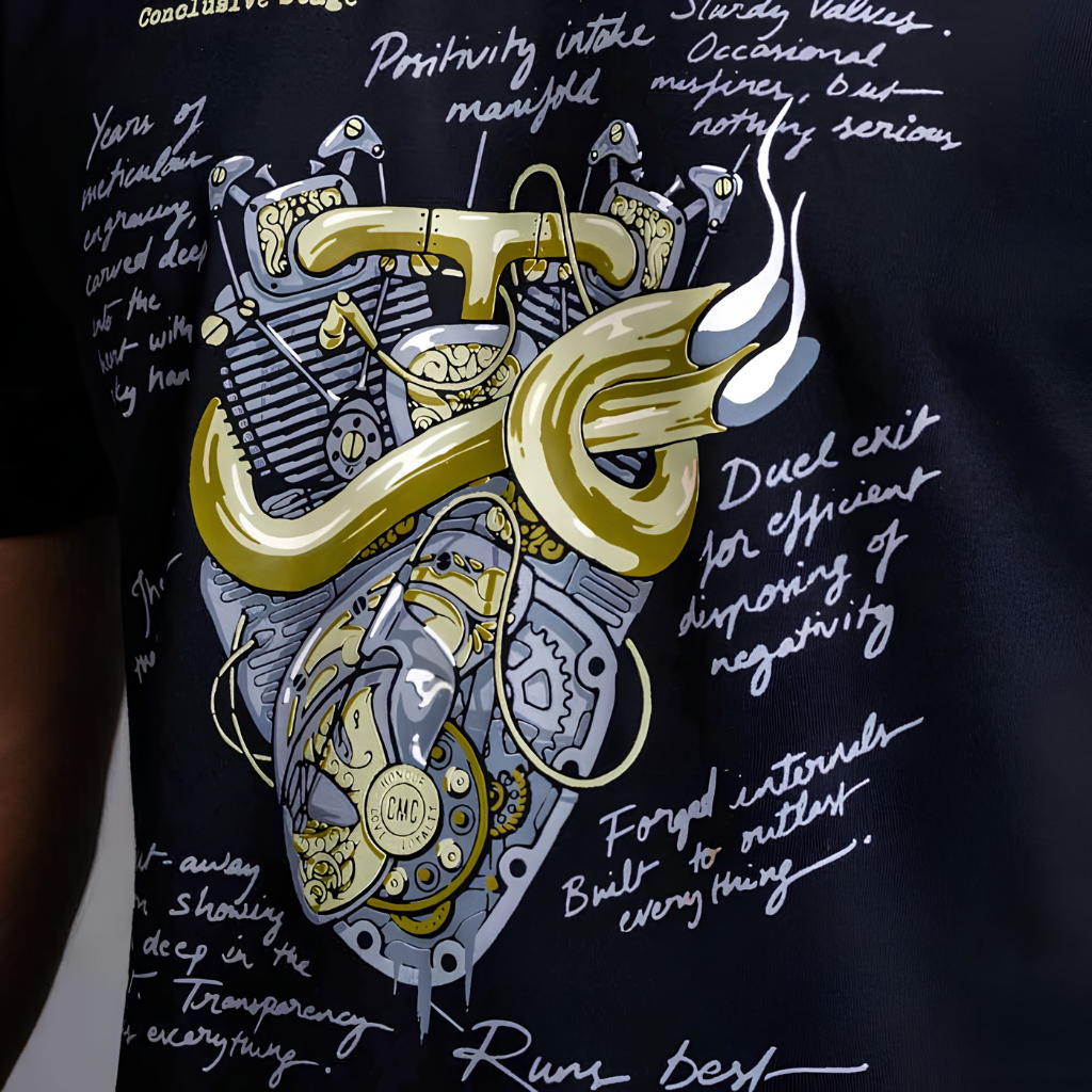 Metal Hearted - T-Shirt - Black