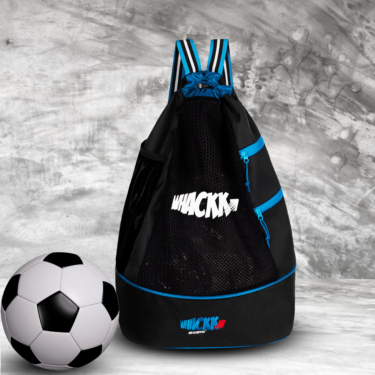 Goal Black Blue Soccer |Equipment Bag|Basketball Volleyball Throwball Drawstring Backpack |Shoes Mobile Bottle Holder Pocket|Sports Men Boys Bag |Dori Backpack|Gym Bag |Kitbag Kit Bag
