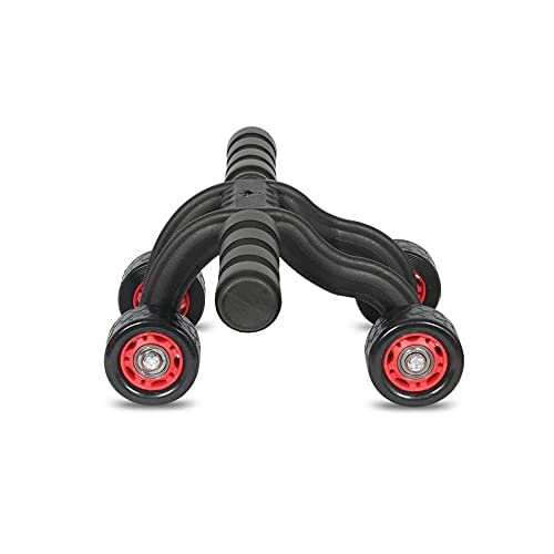 Vector X 4 Wheel Ab Roller with Knee Mat Home Gym Boxing Exercise Workout Equipment