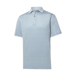 Footjoy Men's Tonal Texture Print Pique Polo - Skyway
