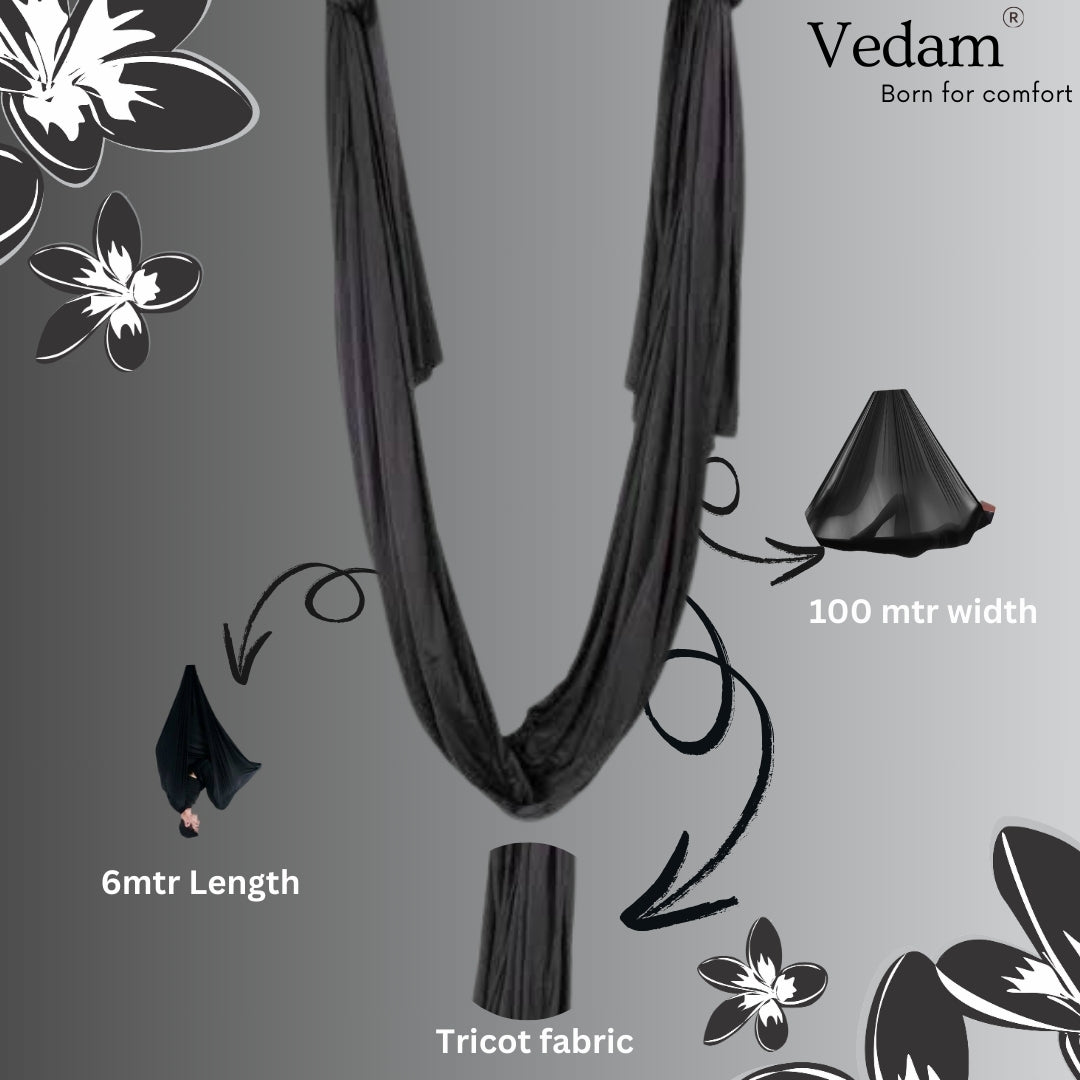 Premium Aerial Yoga hammock – Black