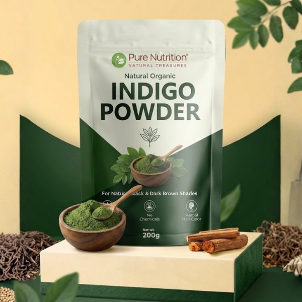 Natural Organic Indigo Powder – Chemical-Free Hair Coloring for Black & Dark Shades
