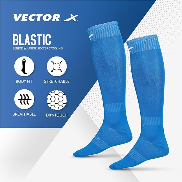 Vector X Combo of Dynamic 2.0 Shoe, Pair of Shin Guard & Pair of Stockings Football Kit