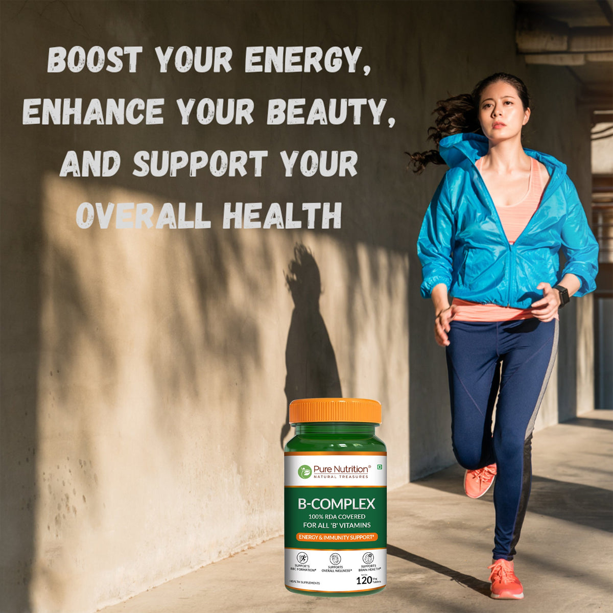 B-Complex Tablets 100% RDA of All B Vitamins | Energy & Immunity