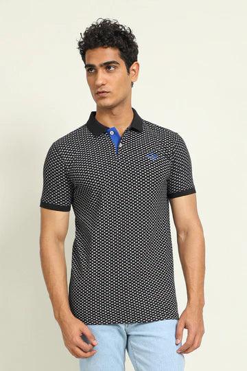 Black CGR Printed Polo - KIBI SPORTS