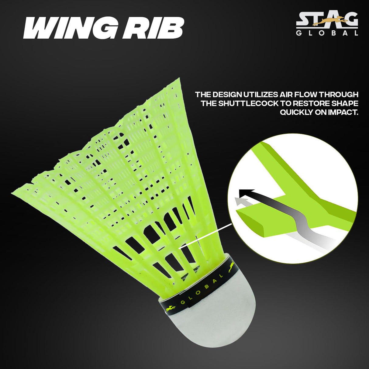STAG GLOBAL 10 Nylon Shuttlecock For Beginners | Box 1 | Superior Durability shuttlecocks for Beginners