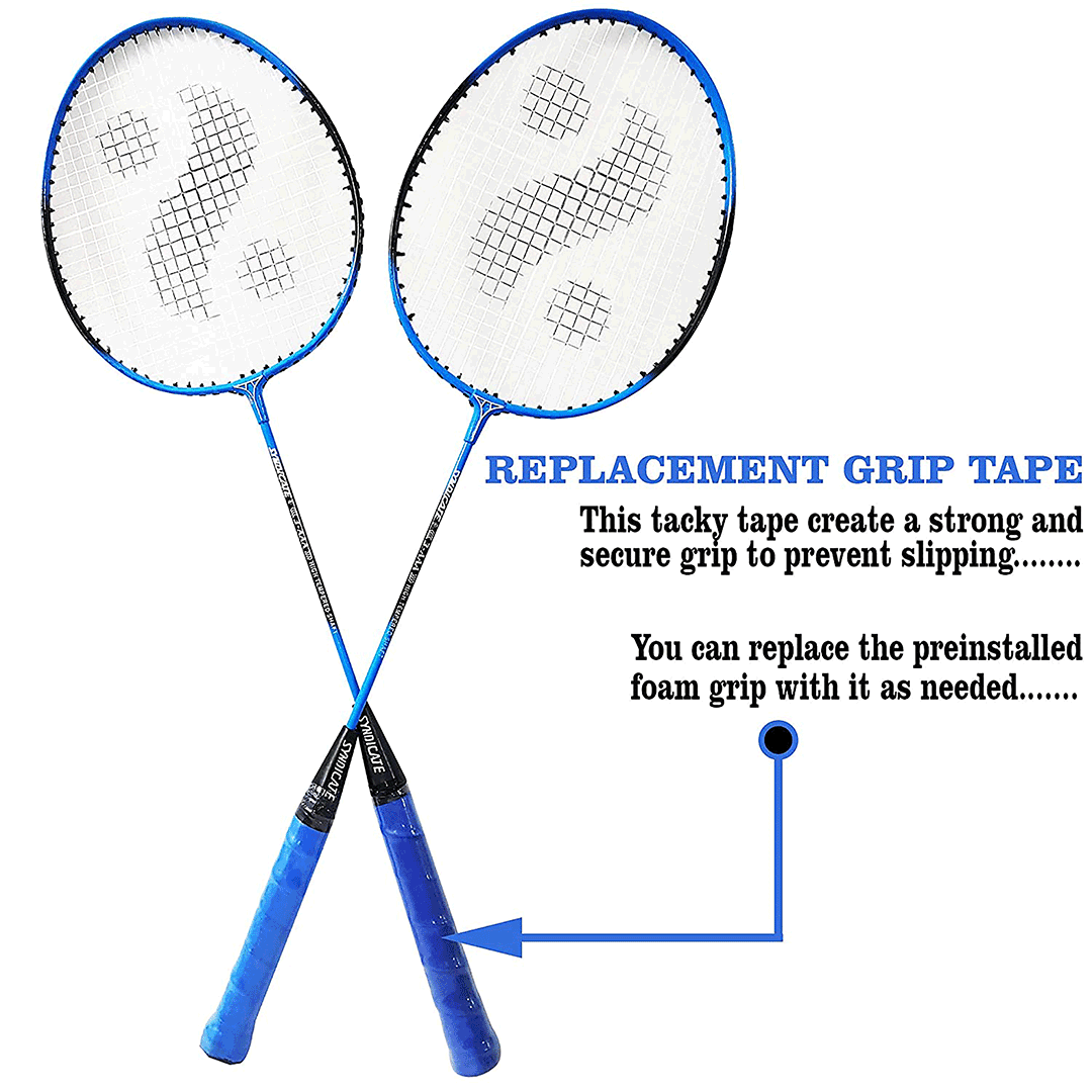 Synco Aluminum Blend Badminton-Racket, Set of 2 with Two Shuttles, with Full-Cover (Assorted)