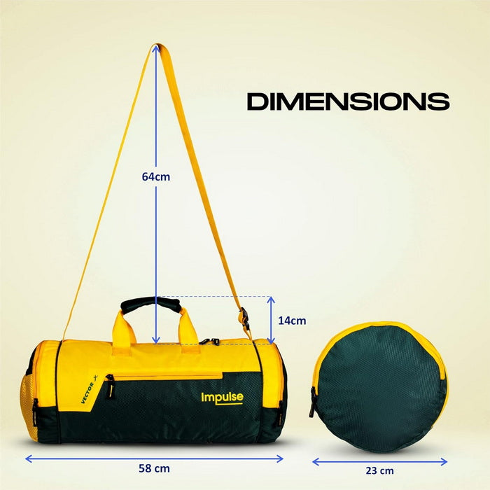 Vector X Gym Duffel 26L Sports Bag for Men and Women Polyester | Large Compartment | Front Utility Pocket | Mesh Side Pocket | Durable Base | Adjustable Shoulder Strap Travel Bag