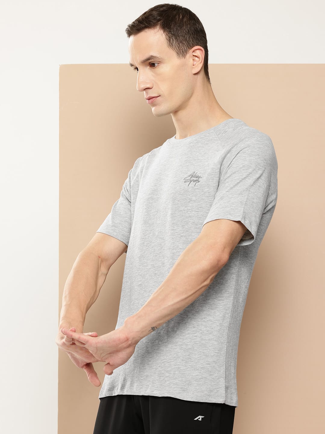 Alcis Men Grey Sustainable Statement Tee