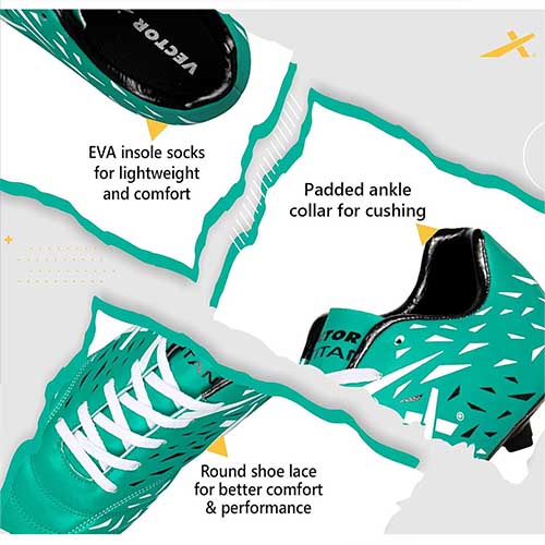 Vector X Combo Titan Football Shoes with Socks & Shinguard Football Shoes for Men