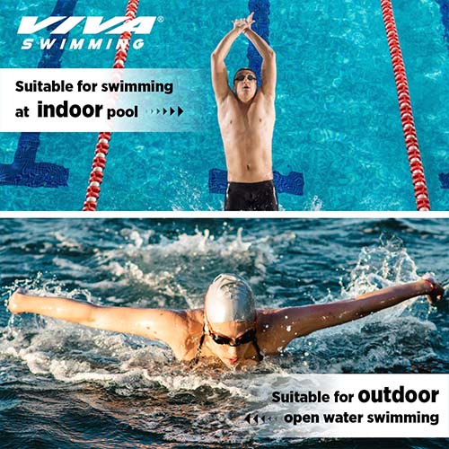 Viva Swimming VIVA-200 Swimming Goggles with Free Protective Case Pro Clear Lens & Wide-Vision Swimming Goggles with UV and Anti Fog Protection for Adult Men Women