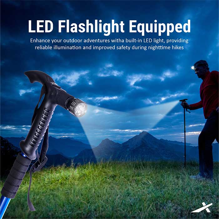 Vector X Trekking Poles Shock Absorbing Adjustable Hiking or Walking Sticks for Hiking Collapsible Strong,Lightweight Walking Pole, All Terrain Accessories and Carry Bag