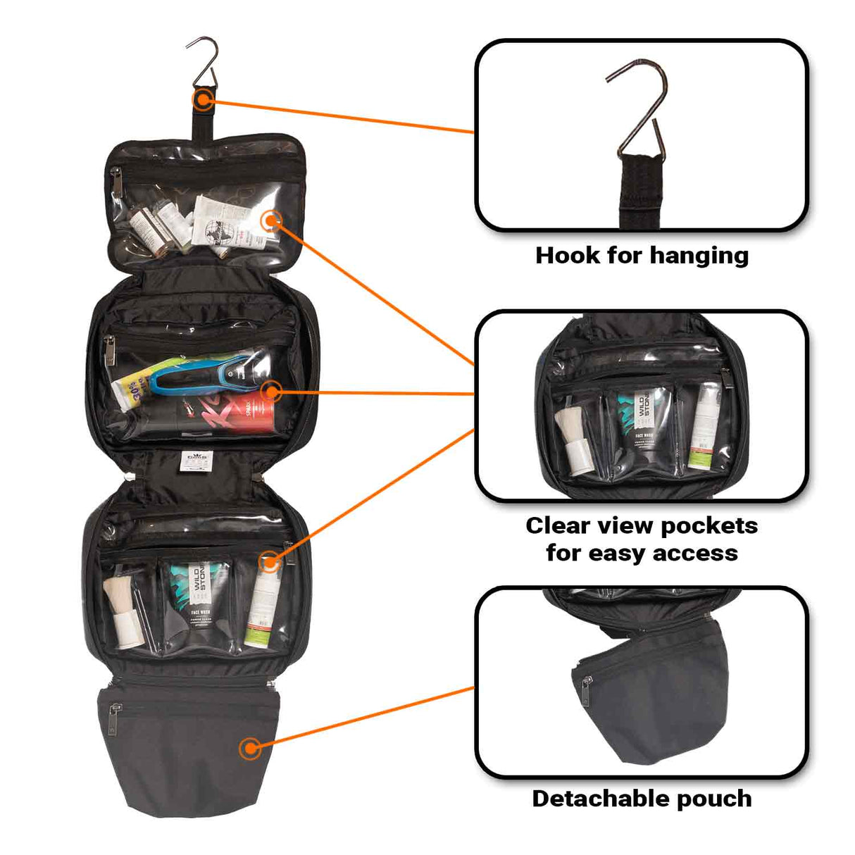Gods Travel utility and Toiletries Kit - Carbon Fiber