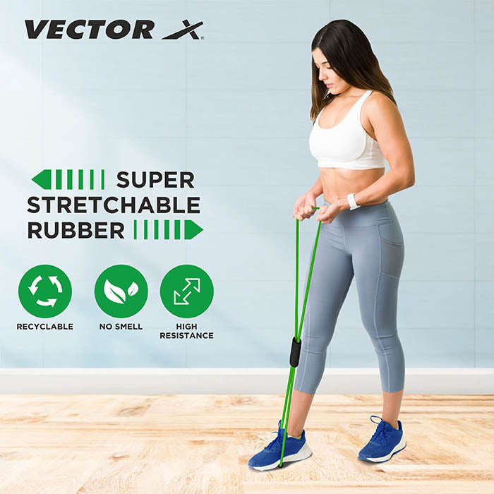 Vector X Resistance Bands, Figure 8 Exercise Bands Thermoplastic Elastomer Rubber (TPER) Material for Stretching Arms, Chest Expander, Yoga Gym Fitness Pulling Rope|Toning Tube|Gym Exercise for Equipment for Home Workout|Ideal for Men & Women