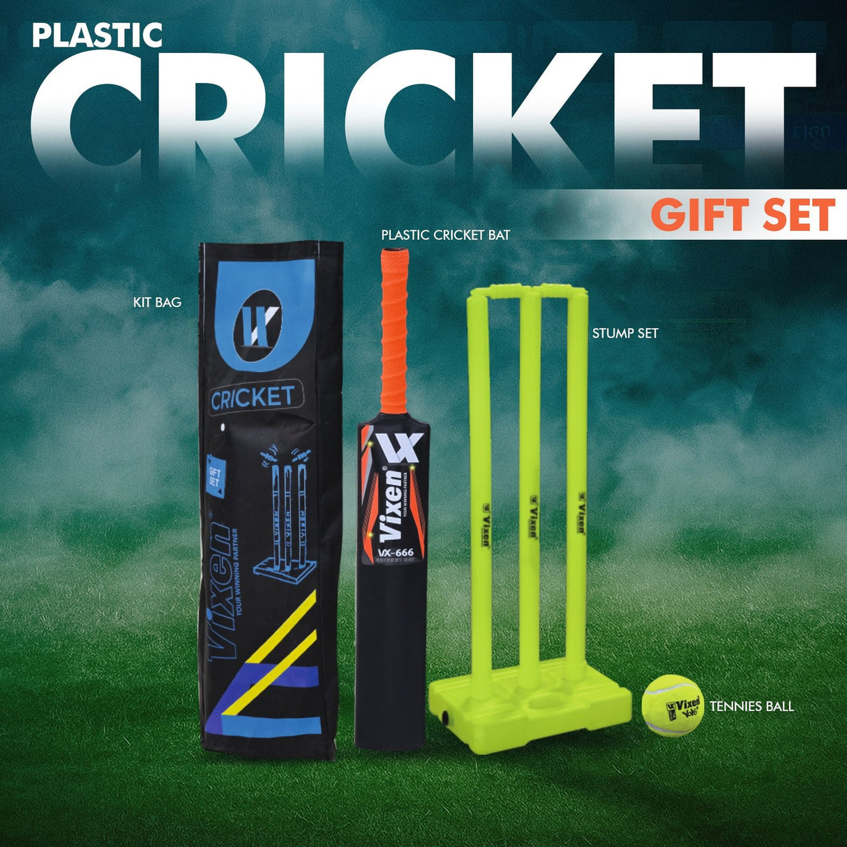 CRICKET PLASTIC GIFT SET VX-666 CRICKET PLASTIC BBAT GIST SET VX – 666