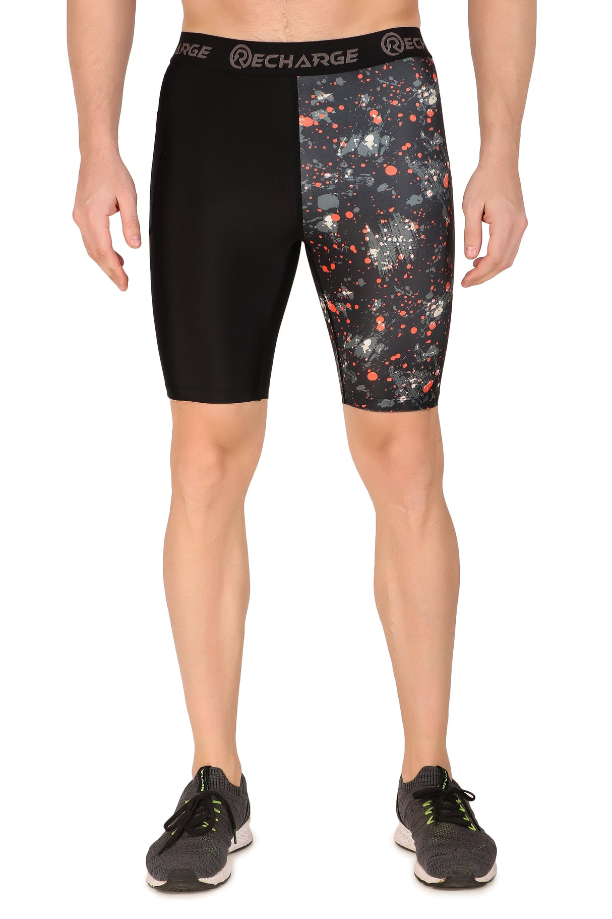 Men's Polyester Pocket Compression Shorts (1L Splash)