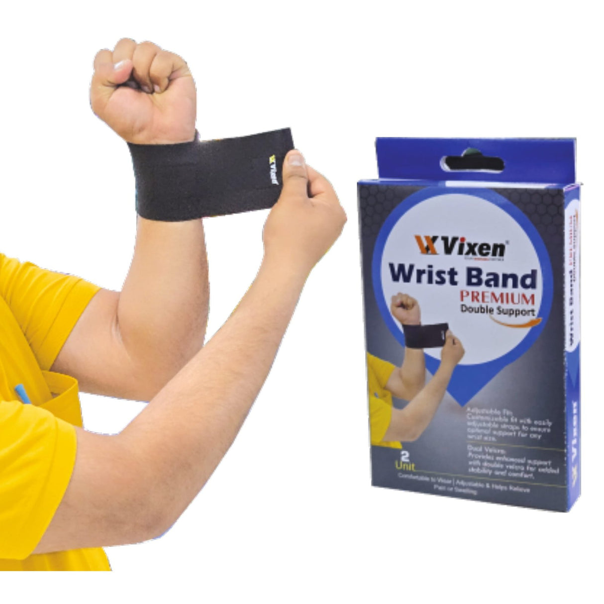 VIXEN WRIST BAND PREMIUM DOUBLE SUPPORT
