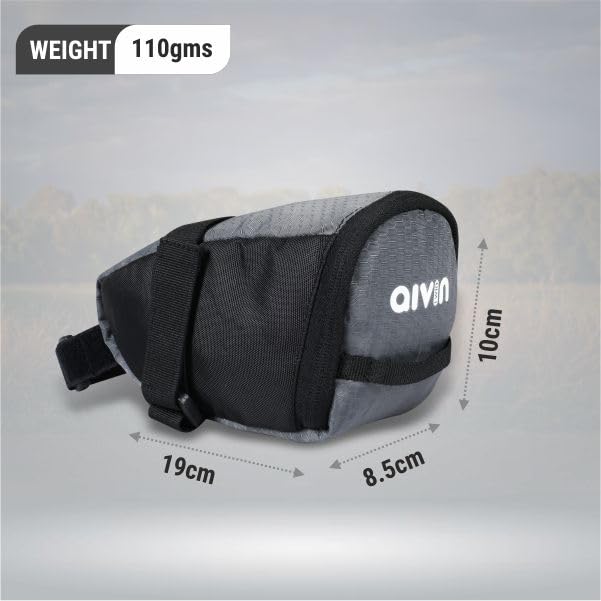 Aivin Saddle Bag Bicycle Under Seat Bag, Travel Bag, Cycle Accessories for Tools, Mobile Phones Bicycle Storage Bag, Carrier for All Bikes (Black/Grey)
