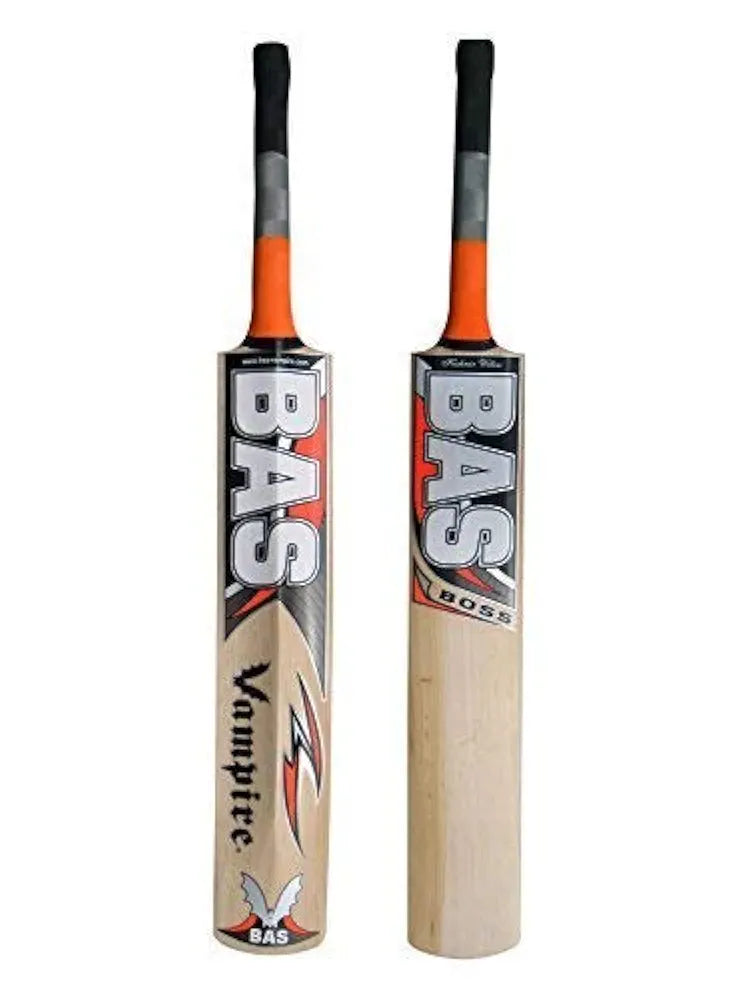 BAS Vampire BOSS Kashmir Willow Cricket Bat || Extra Premium Grip || Ready to Play || Suitable for Both Leather Ball and Hard Tennis Ball || Kashmir Willow Cricket Bat