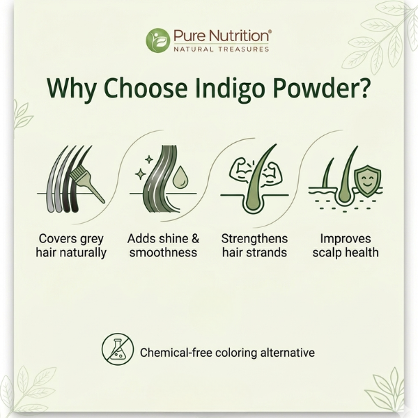 Natural Organic Indigo Powder – Chemical-Free Hair Coloring for Black & Dark Shades