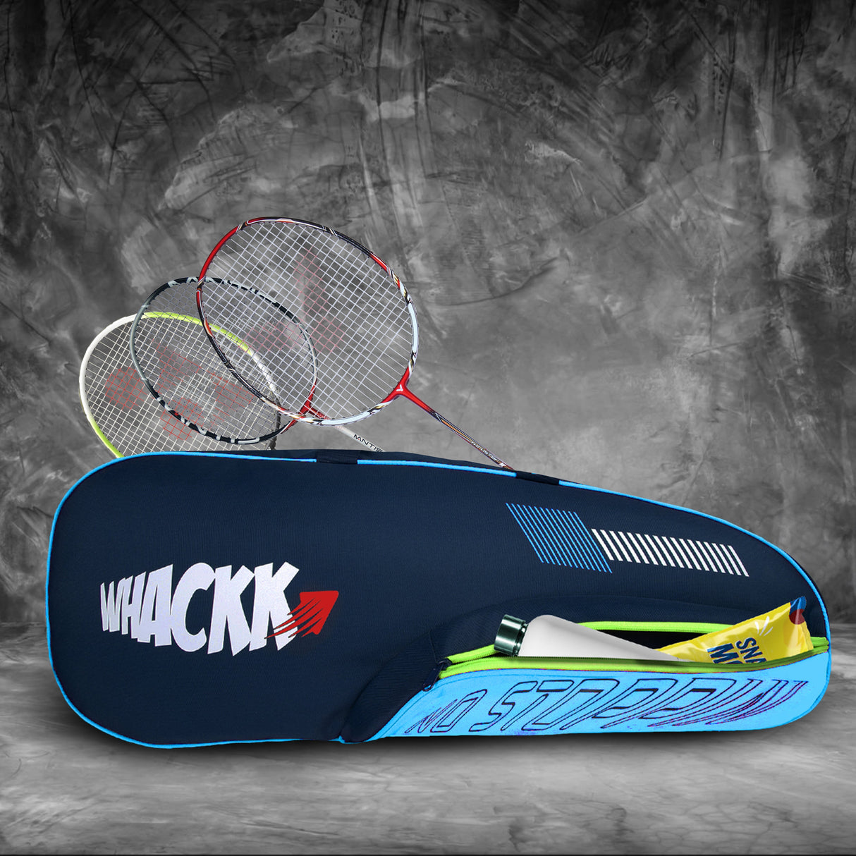 Rally Blue Navy |Unisex Lightweight Stylish Tennis Badminton Squash Shuttle Equipment Kit Cover Bag |2 Spacious Compartments|Backpack & Duffel Racket Tennis-4 Badminton-6
