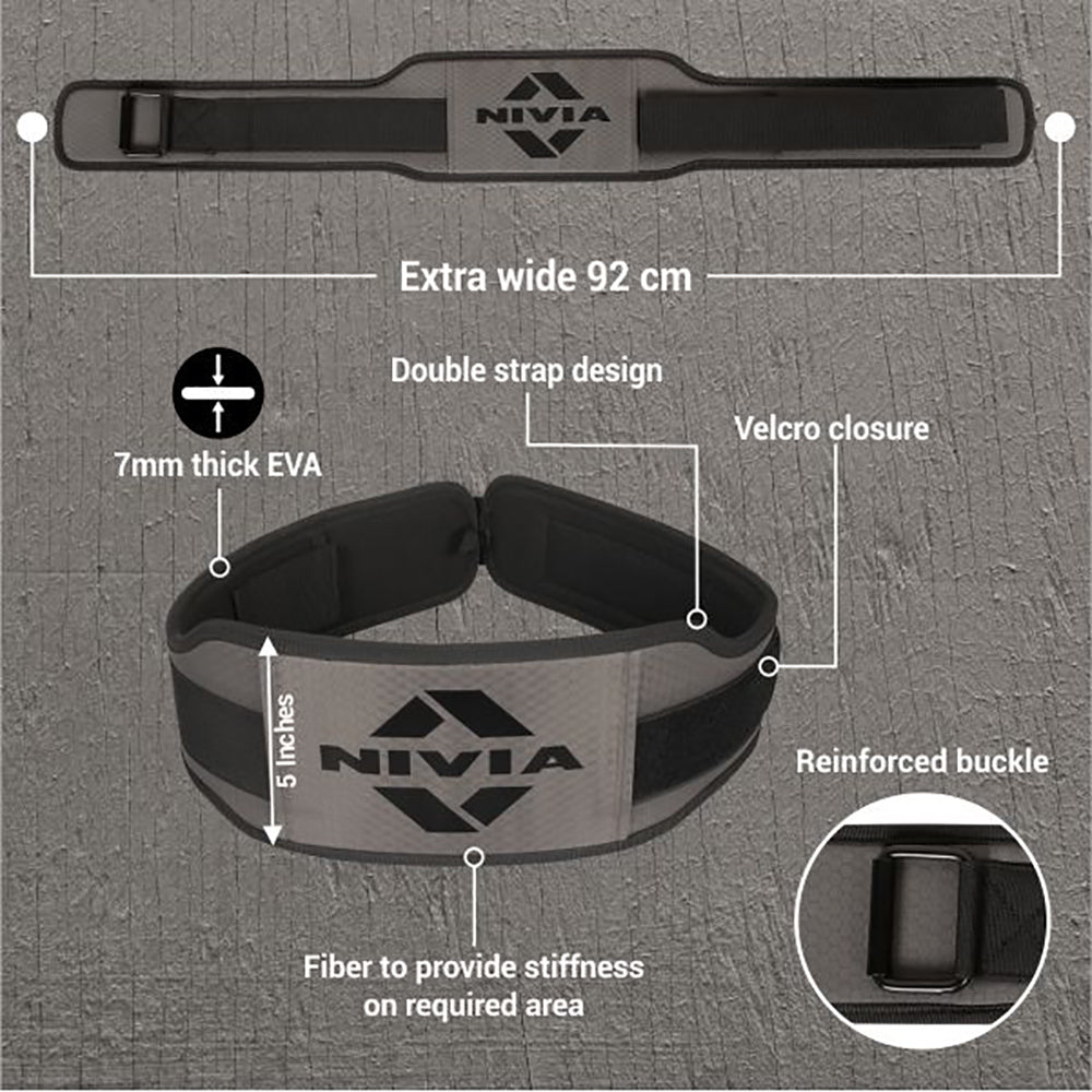 Nivia 5" Quick-Lock Gym Belt Weightlifting Gym Belt