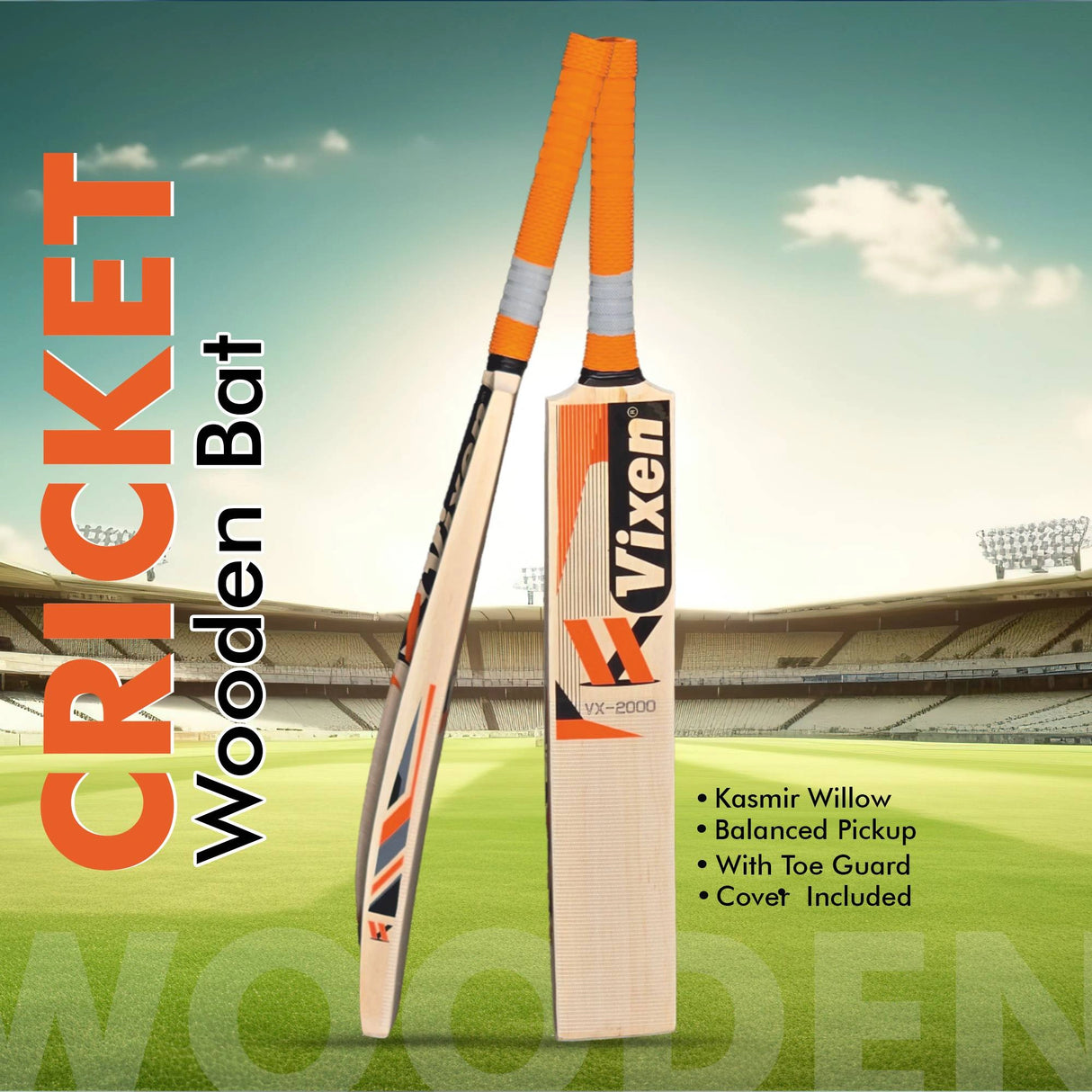 CRICKET BAT WOODEN VX-2000