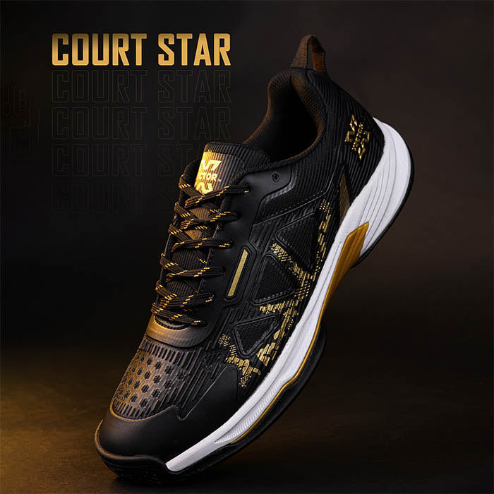 Vector X COURT STAR Badminton all Rounder Shoes with Elegant Style Breathable Mesh + TPU Film Upper|Rubber Outsole, Lightweight & Comfort Indoor Sports Shoe for boys men women Adult Youth