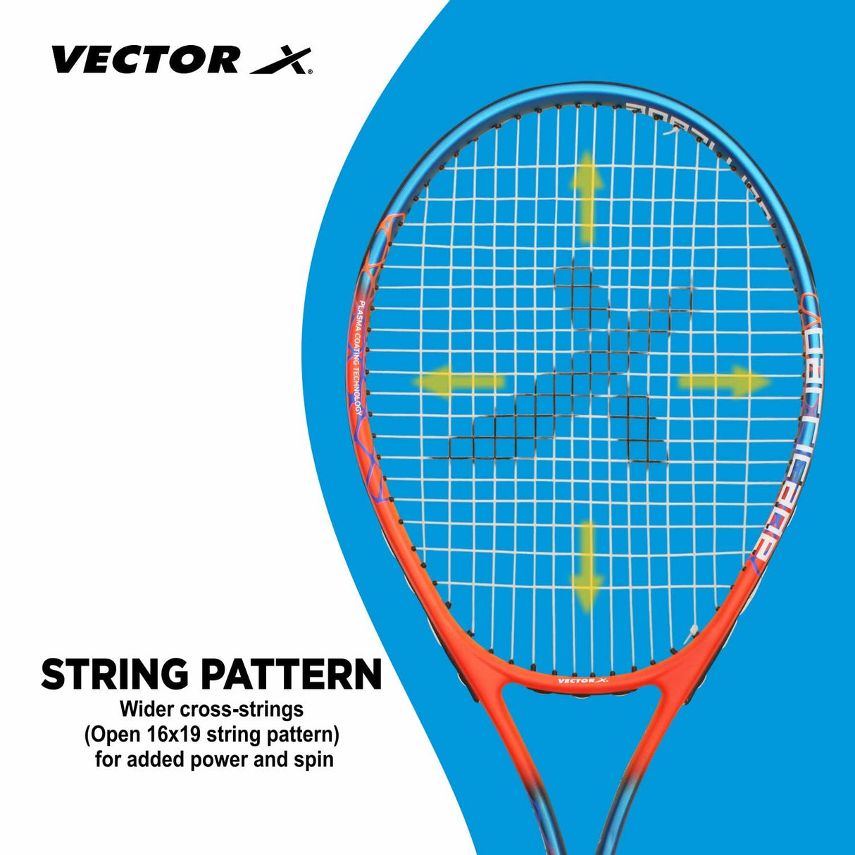 Vector X Barricade One Piece Composite Full Cover Tennis Racquet