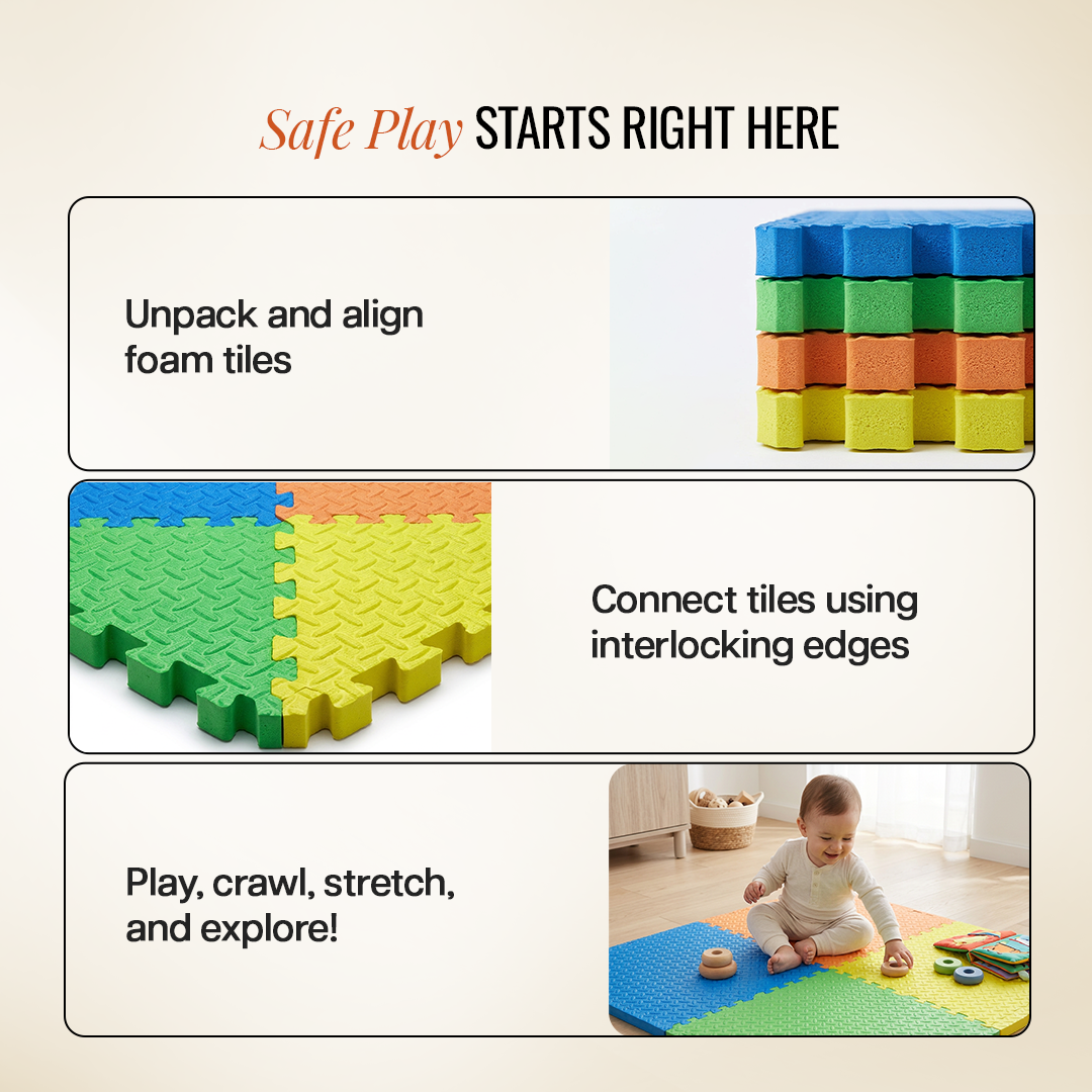 Interlocking Play Mat for Kids & Babies
