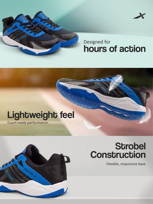 ALL COURT Knitted + TPU Fusing Upper, EVA Midsole, Rubber Sole Footwear sneakers Badminton Shoes For Men