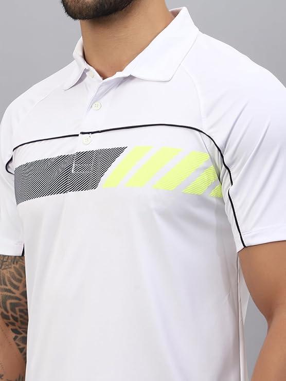 Vector X Mens Printed Polo Collar Neck Stylish Polyester T-Shirts
