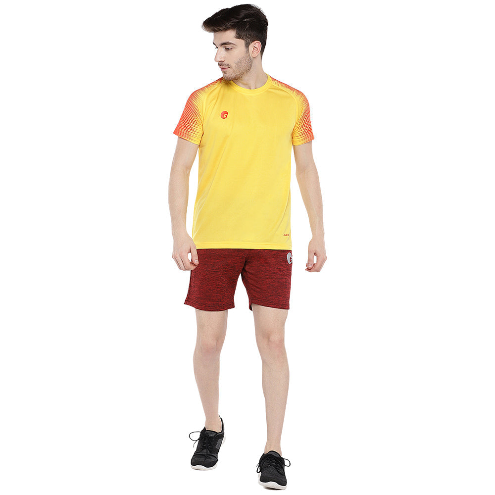 Spider 007 T Shirt Round Neck Half SL Golden Yellow