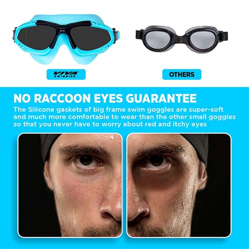 Viva Swimming Discovery Mask Goggle Comfortable Cushioned with Adjustable Head Strap Adult Swimming Goggles | Anti Fog, UV Protection, No Leakage, 180° Clear Wide Vision for Adults Men Women Teenagers