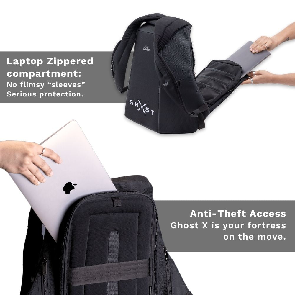 Ghost X Carbon Fiber Anti Theft Office Laptop Backpack for Men – Hard Shell, 25L Professional Work Bag