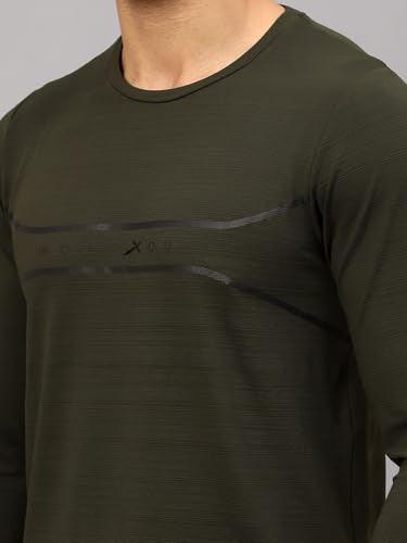 Vector X Mens Full Sleeve Round Neck Jersey/ t-shirt For Fitness Training (Silver, XXL)