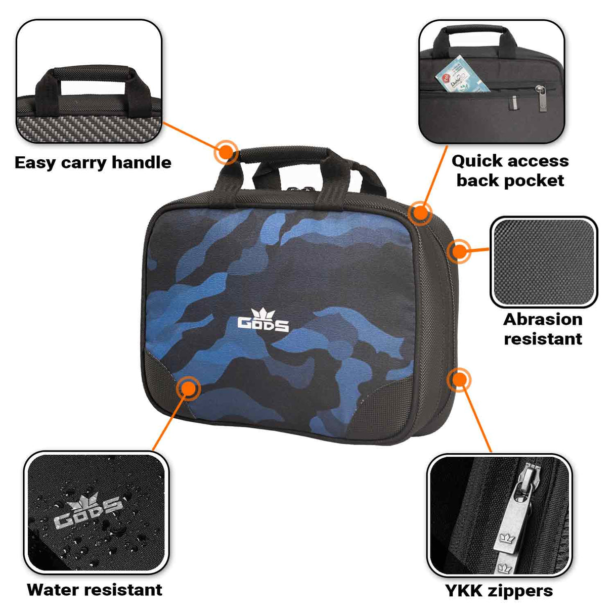 Gods Travel utility and Toiletries Kit - Blue Camouflage