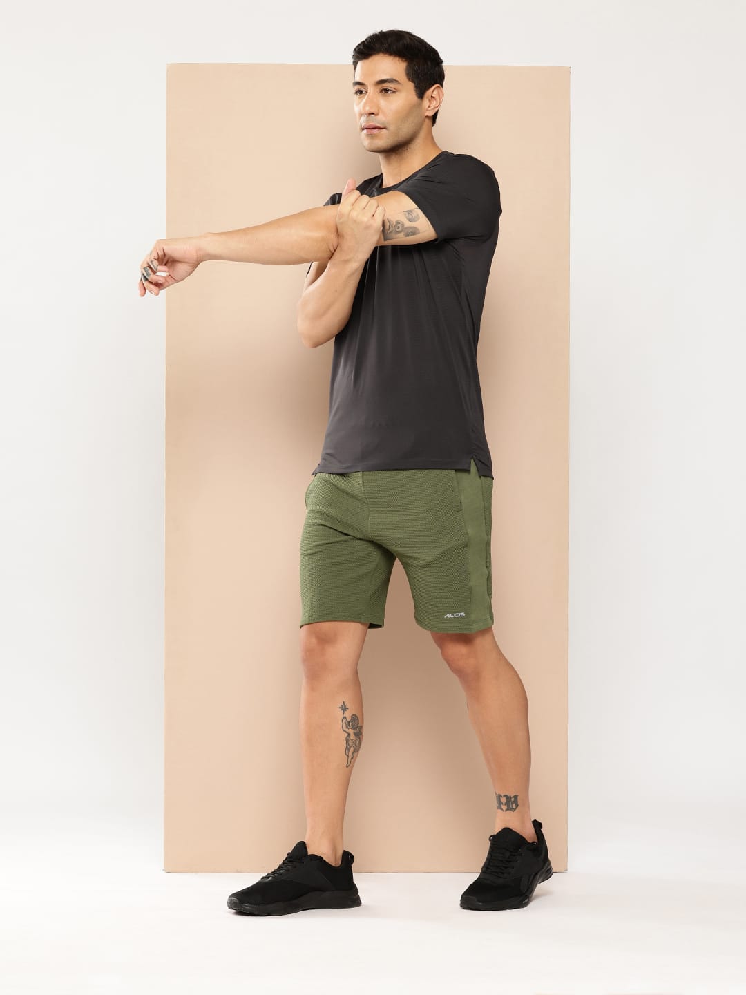 Alcis Men Olive Waffle Shorts