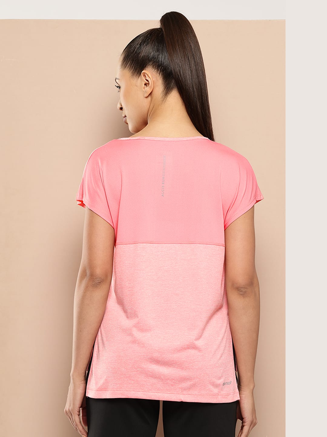 Alcis Women Yoga Tee with Back Mesh Panel