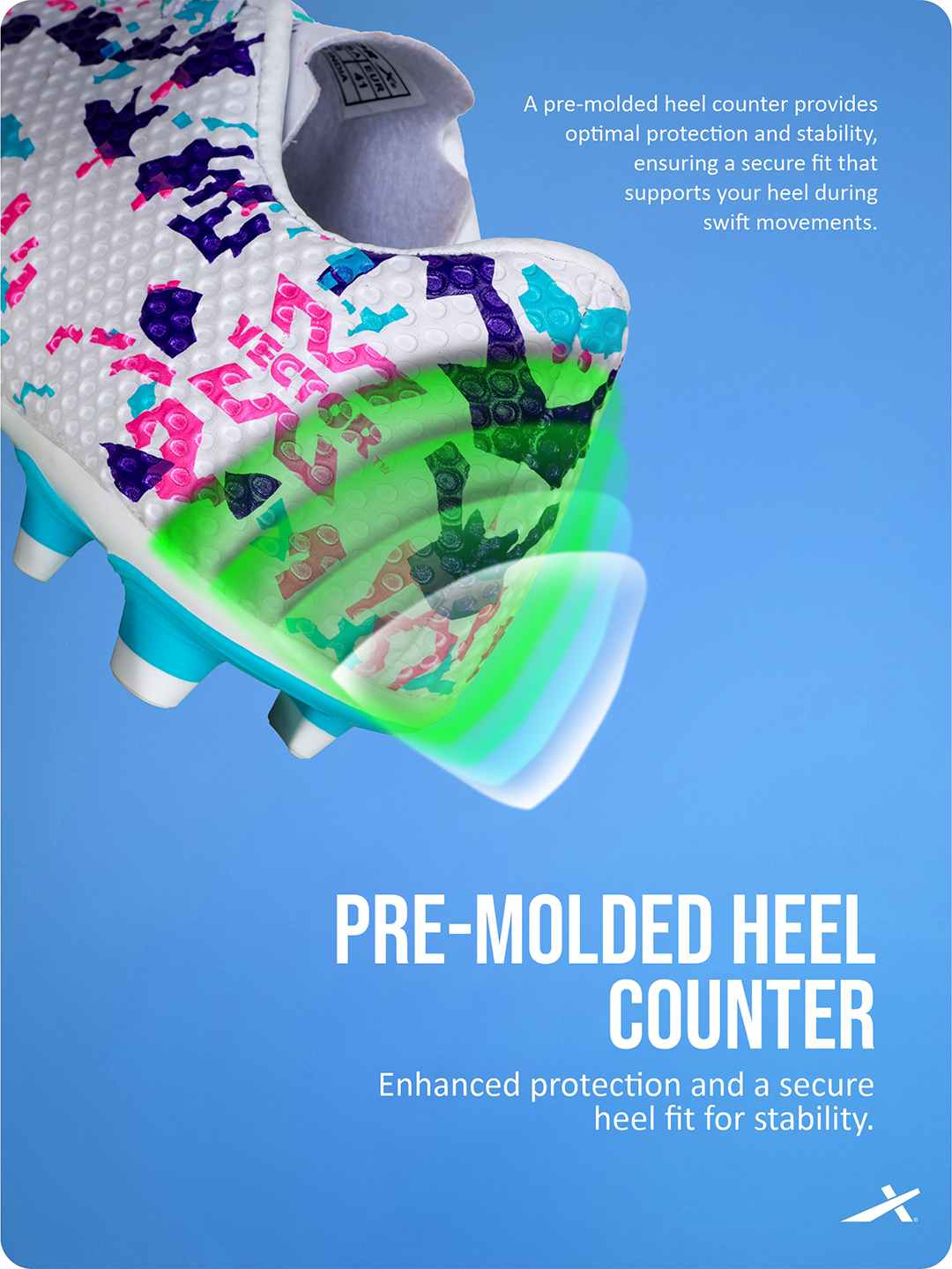 Vector X legacy 3D Texture Imported TPU Fusing Upper with Electroplating Sole Football Shoes