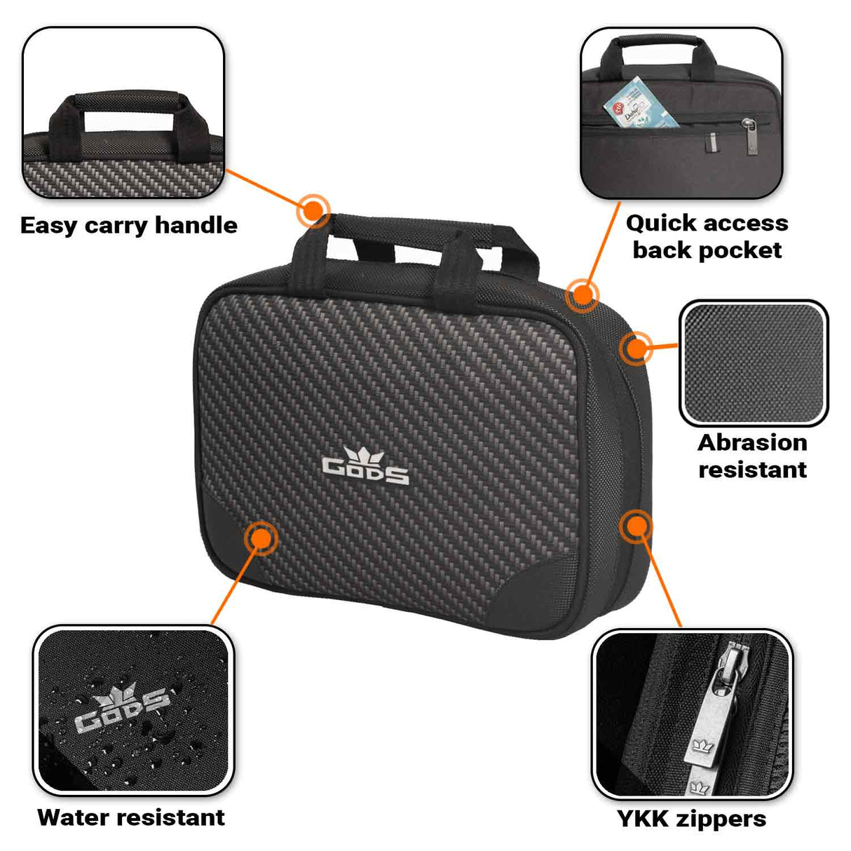 Gods Travel utility and Toiletries Kit - Carbon Fiber
