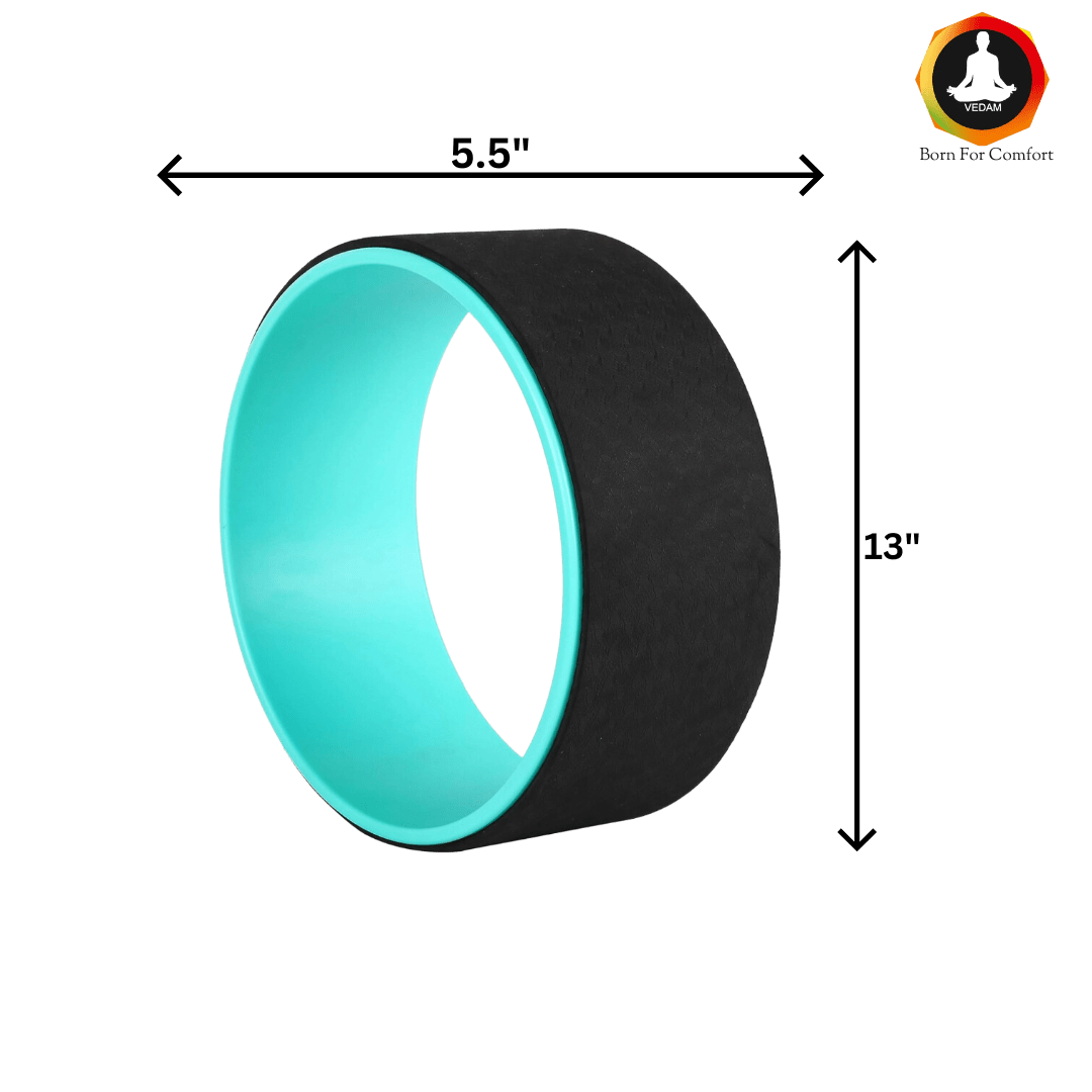 Vedam Yoga Wheel 13 x 5.5 in (Black/Teal Blue)